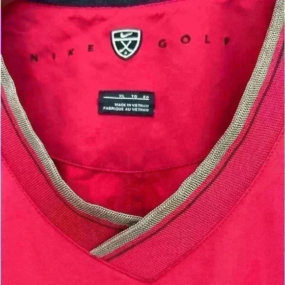 NIKE Golf Men’s Clima Fit Pullover Windbreaker Jacket Red Size XL - Picture 5 of 7